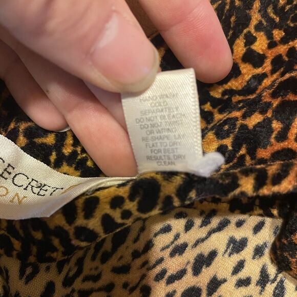 VTG Victoria Secret Collection Gold Label S Fuzzy Leopard Animal Print Lingerie - Picture 6 of 8